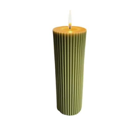 Świeca ekologiczna sojowa dekoracyjna kolumnowa zielona oliwkowa "Sage Green" 150x50mm