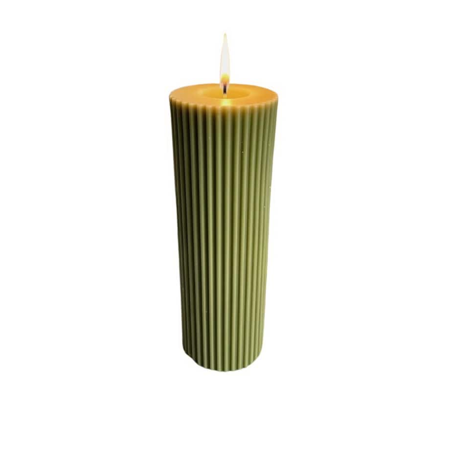 Świeca ekologiczna sojowa dekoracyjna kolumnowa zielona oliwkowa "Sage Green" 150x50mm