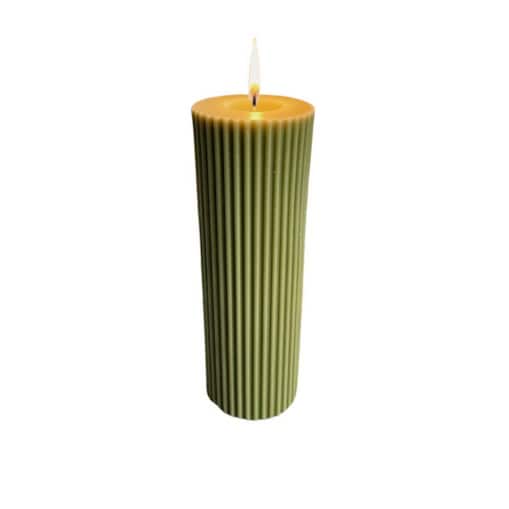 Świeca ekologiczna sojowa dekoracyjna kolumnowa zielona oliwkowa "Sage Green" 150x50mm