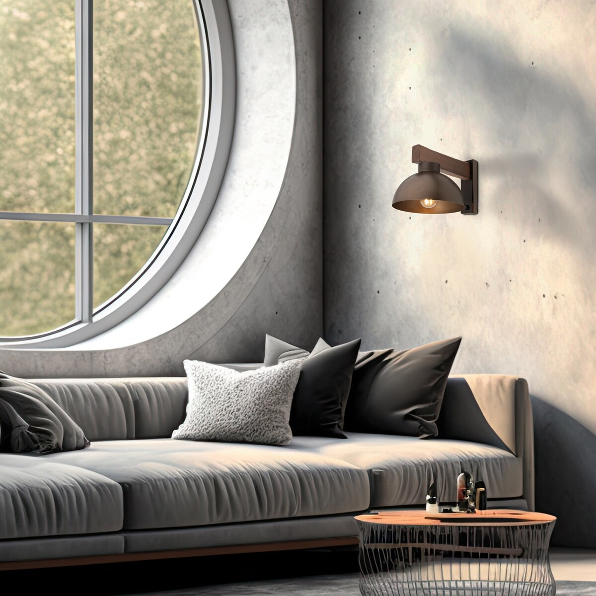 Kinkiet z włącznikiem TK Lighting OSLO BROWN 6279, E27, brązowy, industrialny, do sypialni i salonu