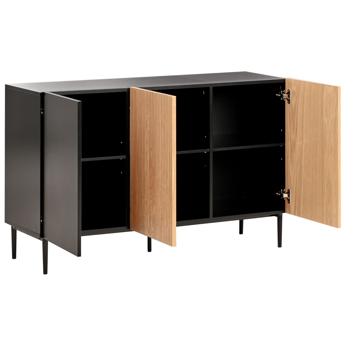 Szafka trzydrzwiowa czarny z brązowym BLYTHE