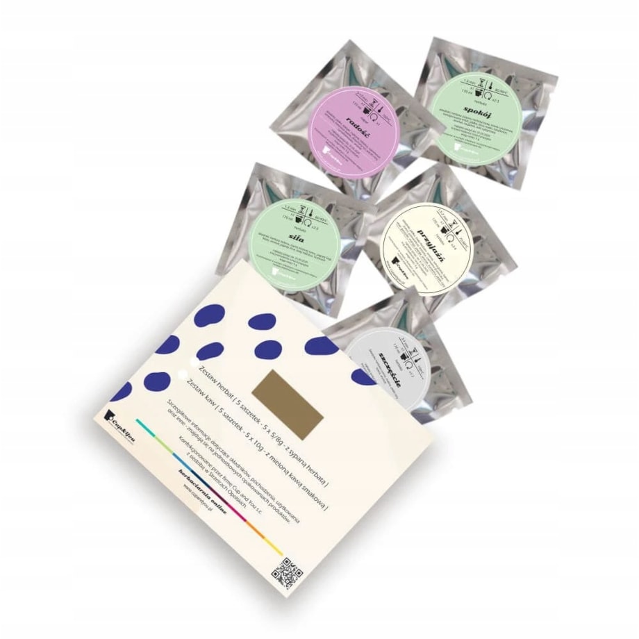 Mały zestaw 5 herbat sypanych THANK YOU drobny upominek prezent podziękowanie dla kobiety faceta kolegi koleżanki mamy taty żony męża nauczyciela wychowawcy