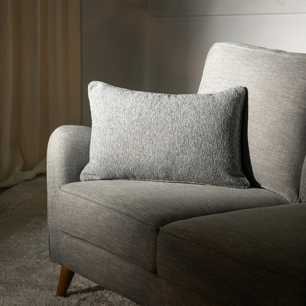 Poszewka Gabi na poduszkę prostokątna 60x40 szary melanż