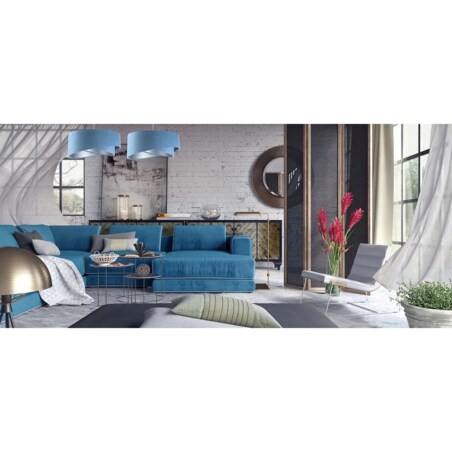 Lampa wisząca GEMSTONE błękitna/srebrna