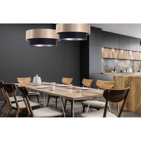 Lampa wisząca DOUBLE 40 czarna/kremowa