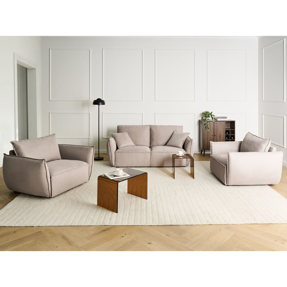 Sofa dla 3 osób KUNES Beżowoszary