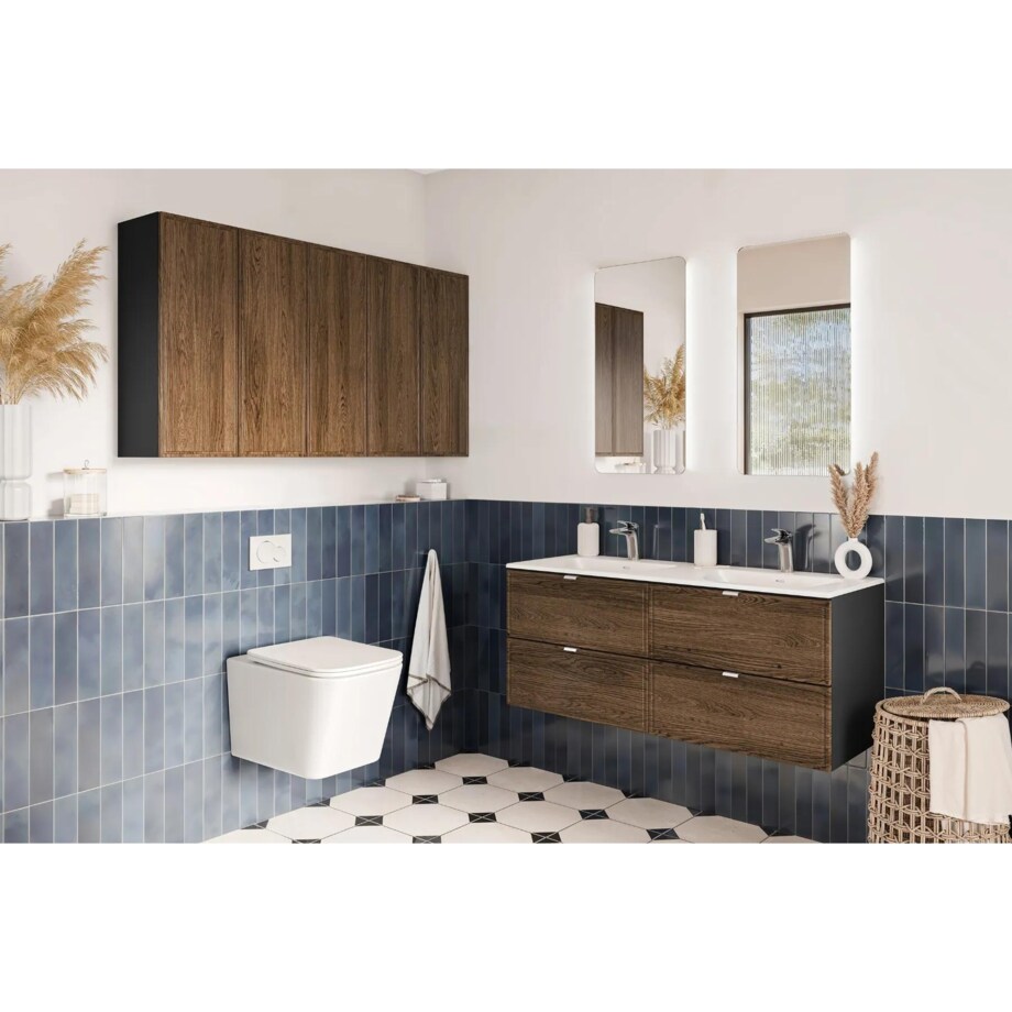 Szafka pod umywalkę TALIA CASELLA 2S 60cm dąb casella/czarny mat