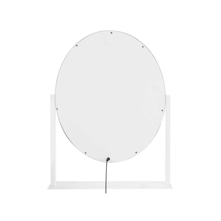 Metalowe lustro stojące LED 50 x 60 cm białe ROSTRENEN