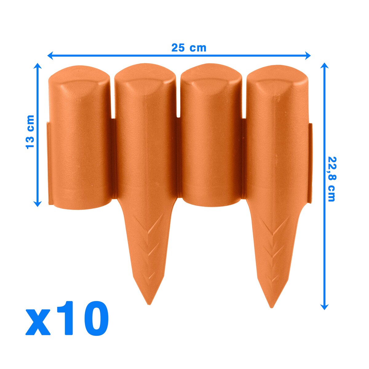 Płotek Ogrodowy 2,5 M Obrzeże Trawnikowe Palisada Terakota