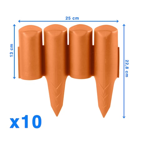 Płotek Ogrodowy 2,5 M Obrzeże Trawnikowe Palisada Terakota