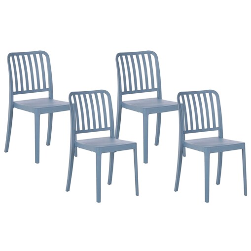 Zestaw 4 krzeseł ogrodowych niebieski SERSALE