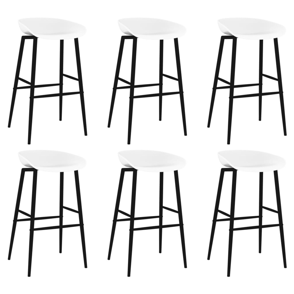 vidaXL 7-częściowy zestaw mebli barowych, czarno-biały