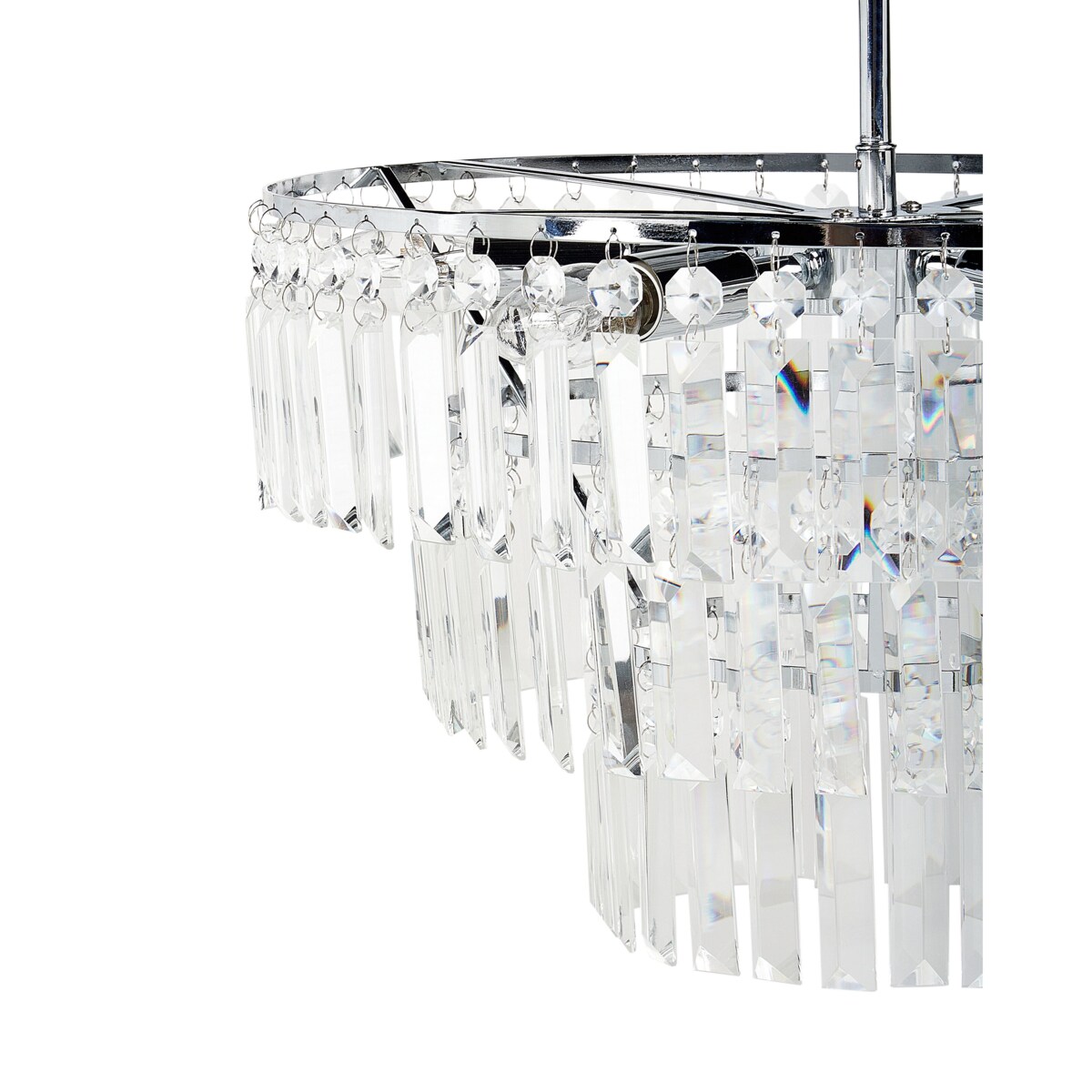 Żyrandol z kryształkami srebrny AMENEIRO