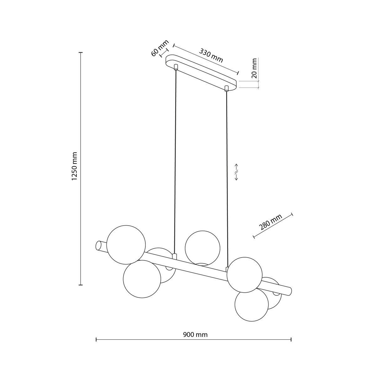 Lampa wisząca TK Lighting ESTERA WOOD 5905 7xG9 biała drewno regulowana 90 cm