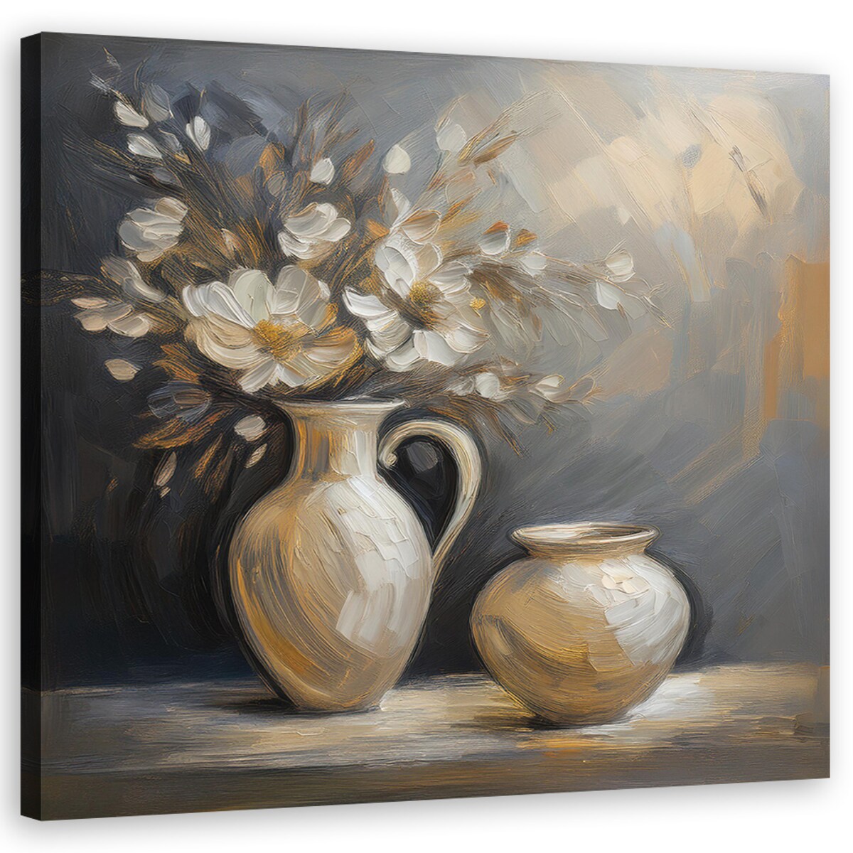 Obraz do salonu kuchni jadalni Martwa Natura Kwiaty w wazonie w stylu retro 60x60