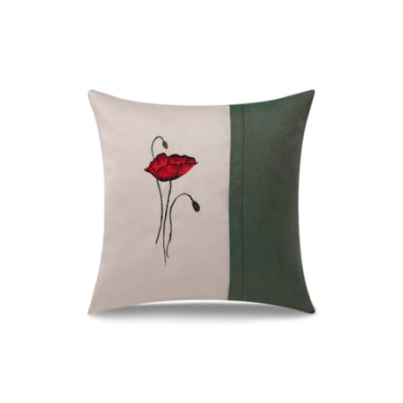 Poduszka dekoracyjna Mak Szmaragd 45 x 45 cm