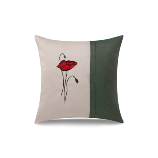 Poduszka dekoracyjna Mak Szmaragd 45 x 45 cm