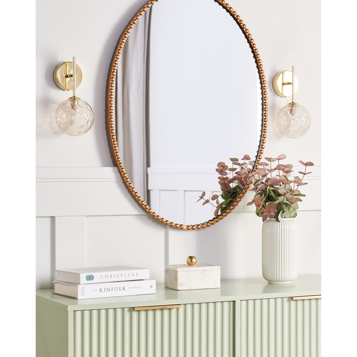 Zestaw 2 szklanych lamp ściennych beżowy ANADYR