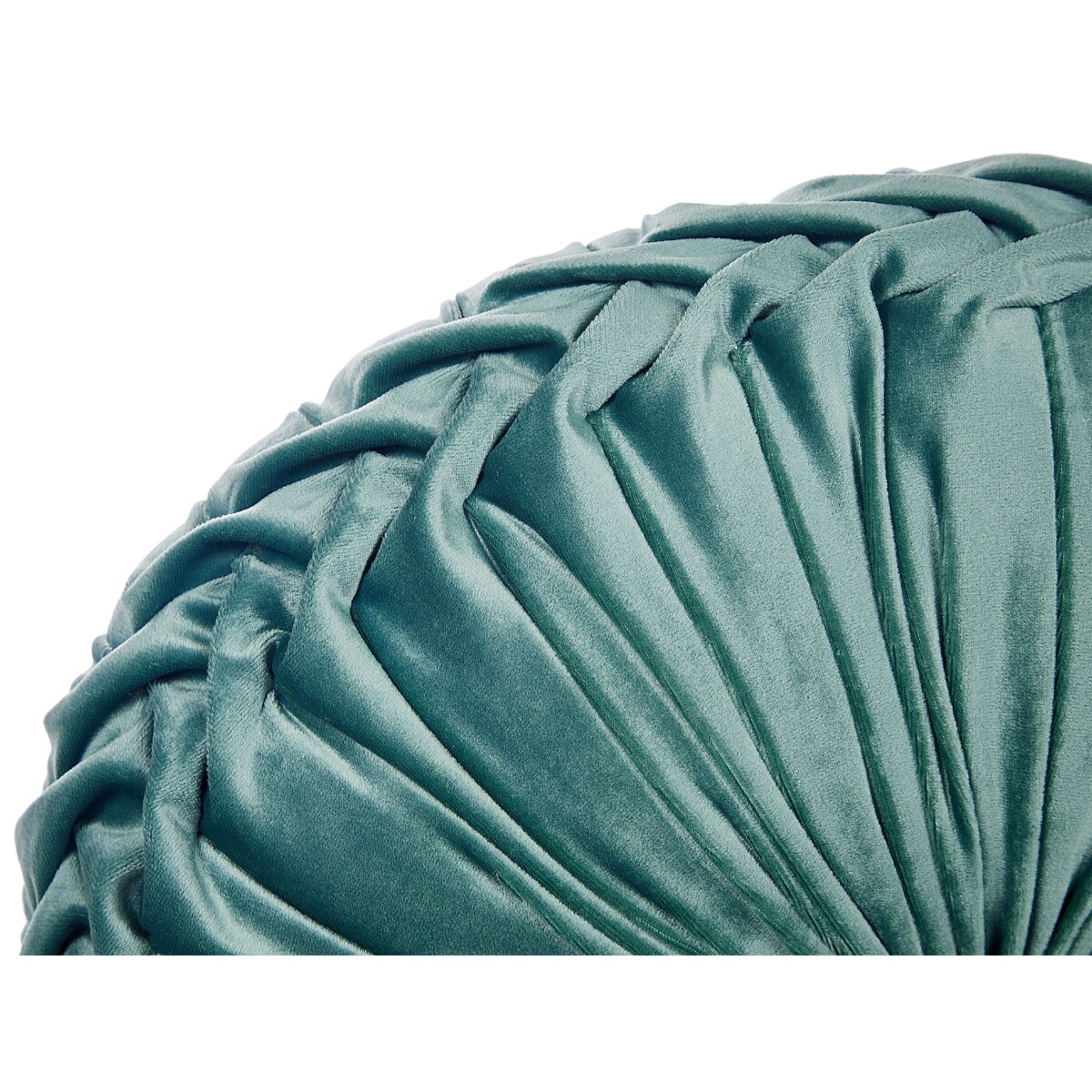 2 welurowe poduszki dekoracyjne z plisami ⌀ 40 cm lazurowe UDALA