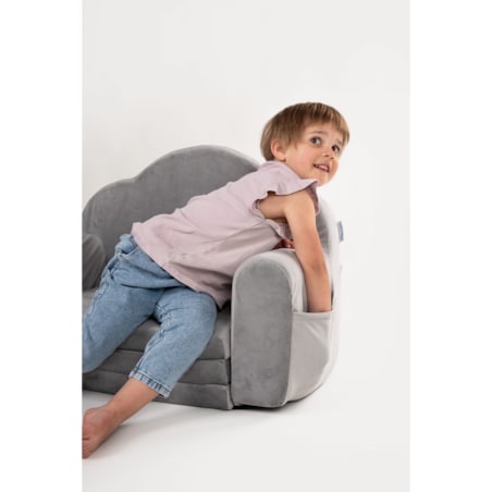 Fotelik piankowy rozkładany - szary