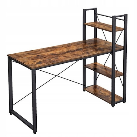 Biurko industrialne metalowe półkami regałem loftowe rustykalne vintage