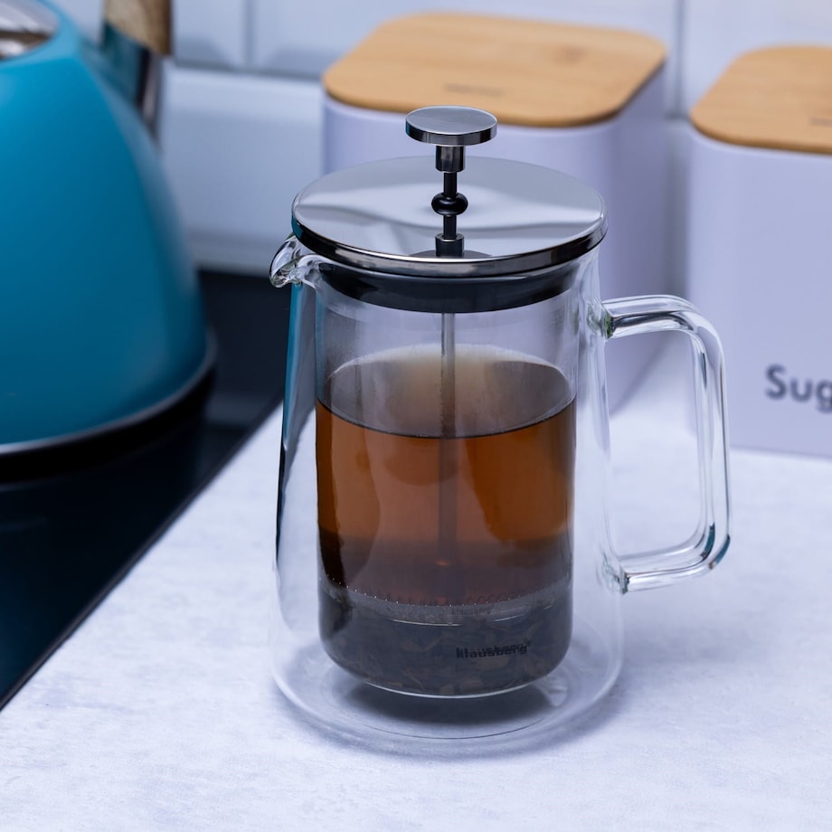Zaparzacz do kawy herbaty 0.60L French Press srebrny KLAUSBERG