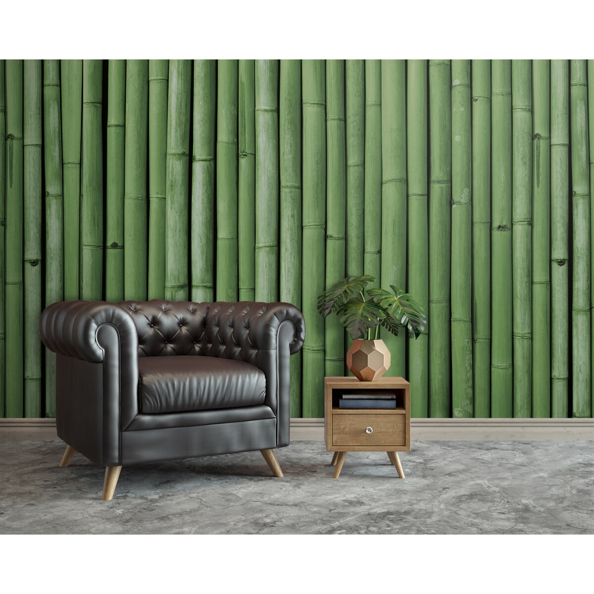 Tapeta Bambusowa ściana, 416x254cm
