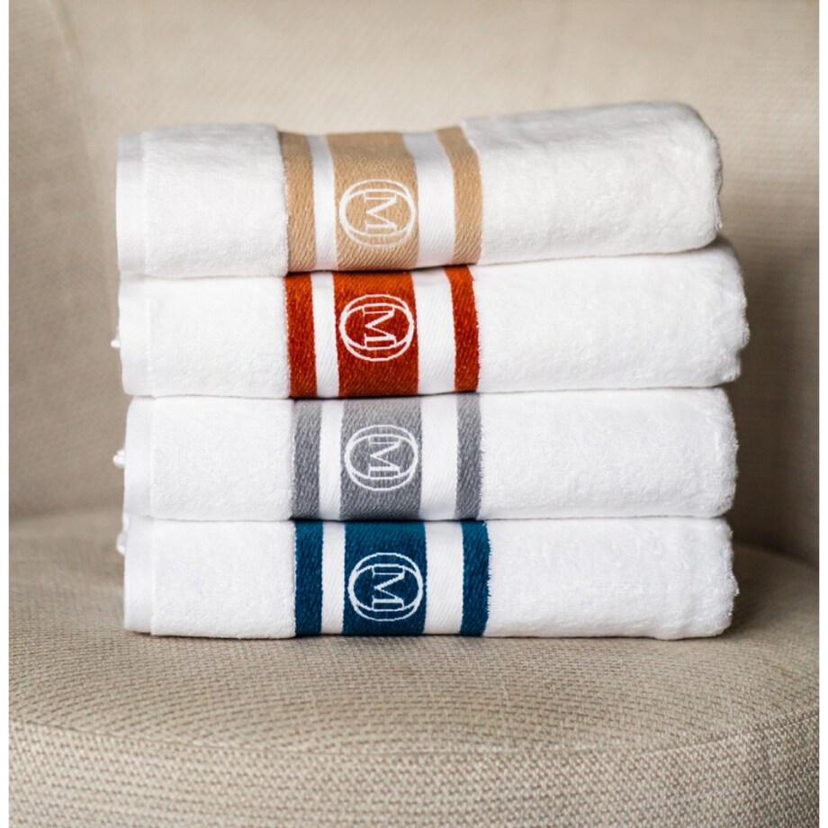 Ręcznik kąpielowy 160 x 100 cm (beżowy) Monogram Linea OFFICINE Monogram