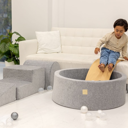 Piankowy Plac Zabaw z Basenem 230x45cm/bez Piłek dla Dziecka, Velvet, Pudroworóżowy