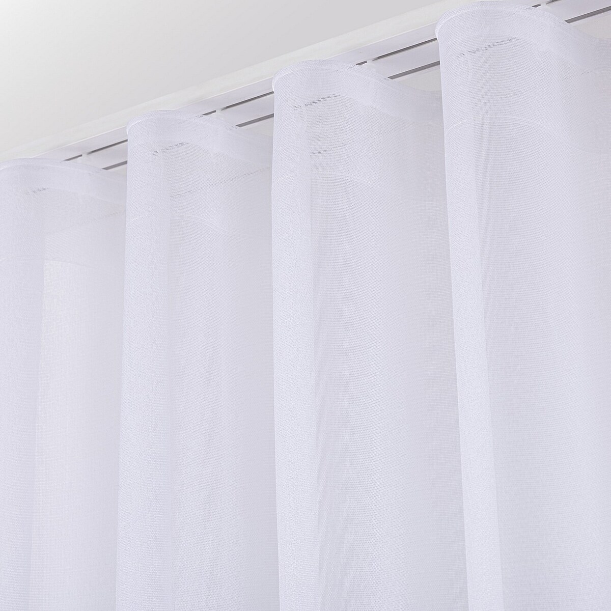 Firana na taśmie wave 300x265 biały ze wzorem