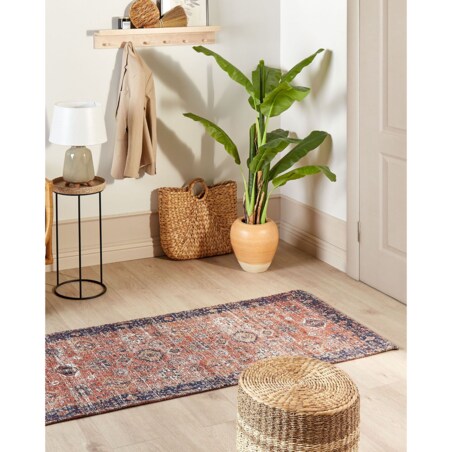 Dywan bawełniany 80 x 300 cm czerwono-niebieski KURIN