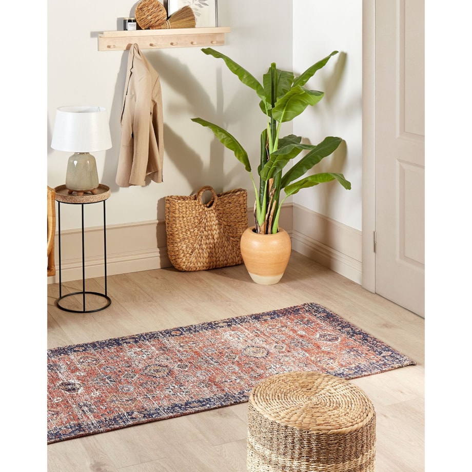 Dywan bawełniany 80 x 300 cm czerwono-niebieski KURIN