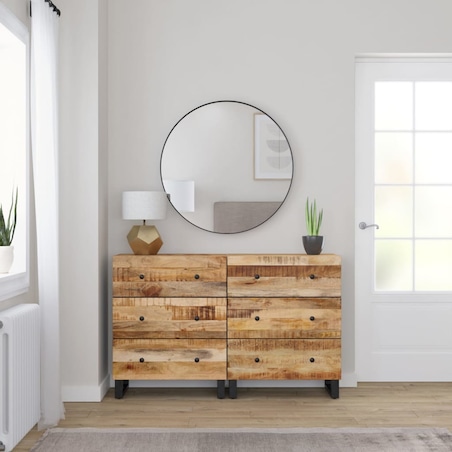 vidaXL Szafki, 2 szt., 60x33x75 cm, surowe drewno mango