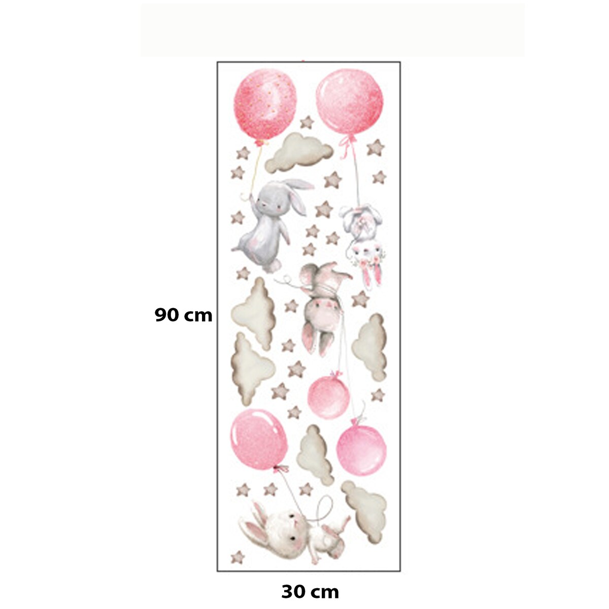 naklejki na ścianę do pokoju dziecka, sipo, różowe balony