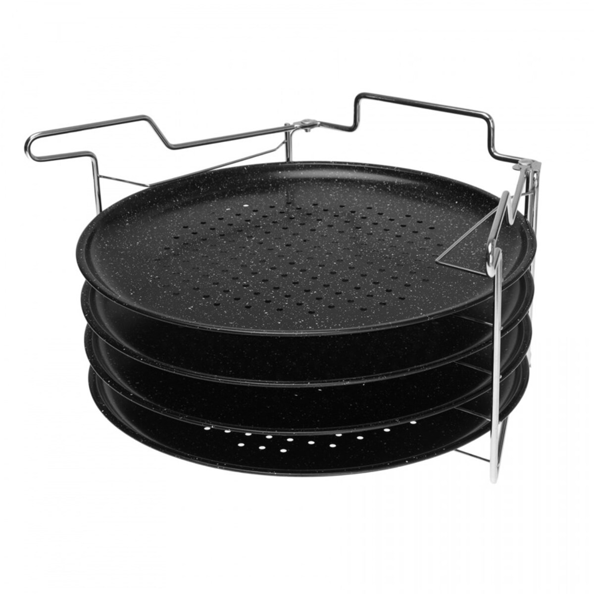Kinghoff zestaw 4 form do pizzy ze stelażem KH1553