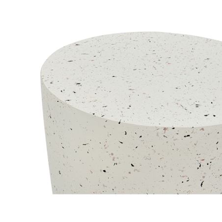 Stolik pomocniczy biały z efektem lastryko EDOLO