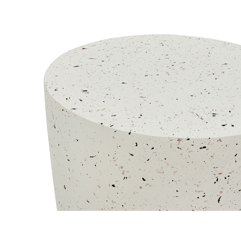 Stolik pomocniczy biały z efektem lastryko EDOLO