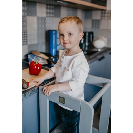 Kitchen Helper Drewniany Pomocnik Kuchenny dla Dziecka, Szary