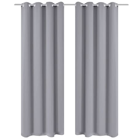 vidaXL Zasłona zaciemniająca z kółkami, 270 x 245 cm, szara