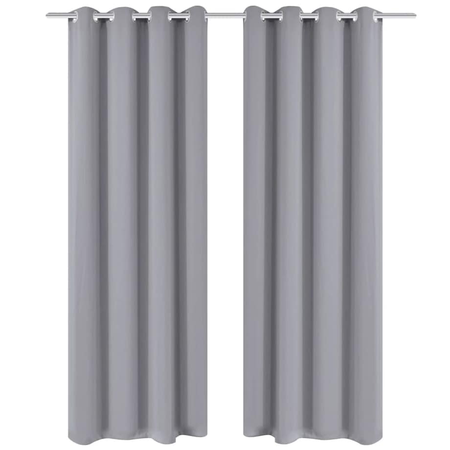 vidaXL Zasłona zaciemniająca z kółkami, 270 x 245 cm, szara