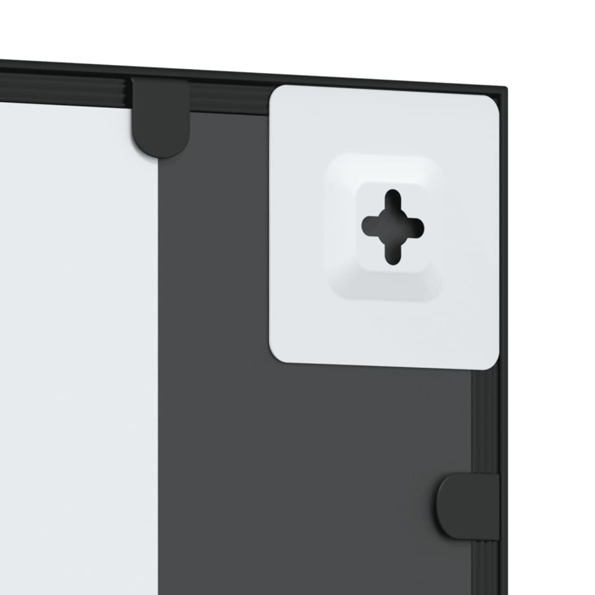 vidaXL Lustro ścienne, czarne, 50x80 cm, prostokątne, żelazo