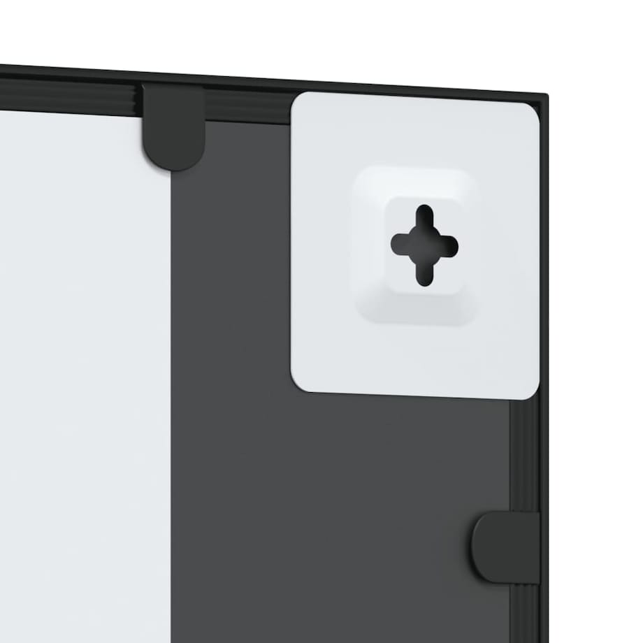 vidaXL Lustro ścienne, czarne, 50x80 cm, prostokątne, żelazo