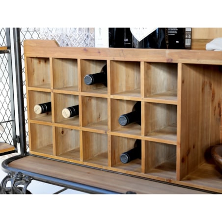 Komoda barowa na kółkach z siatką 94,5 cm