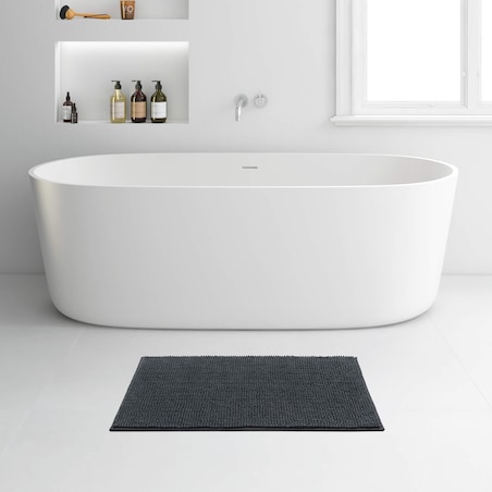 Dywanik łazienkowy Rayen - 80 x 50 cm, Szary