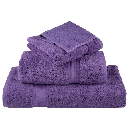 vidaXL 6-cz. zestaw ręczników premium SOLUND, fioletowy, 600 g/cm²
