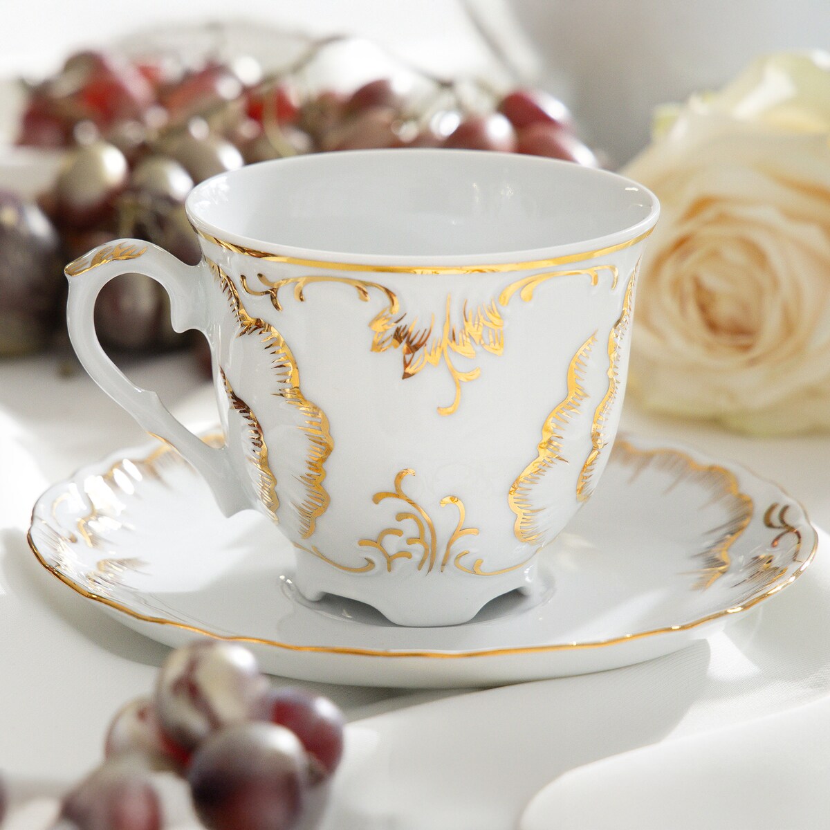 Konsimo ROCOCO ANNA Filiżanka ze spodkiem 2 szt.