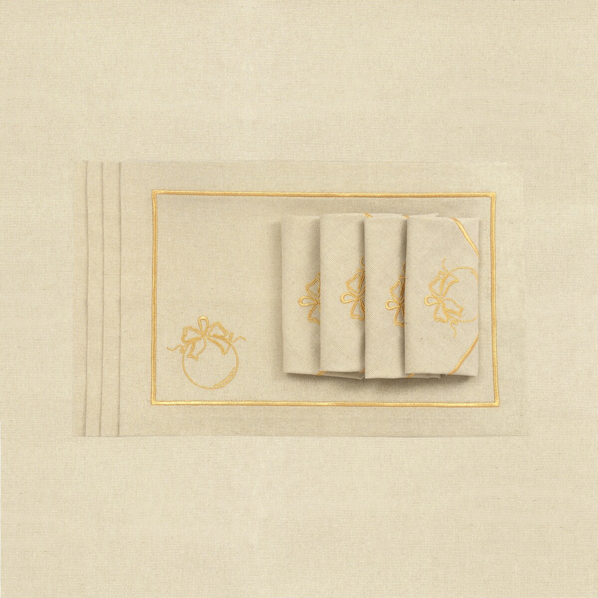 Podkładki Christmas Bauble Joyful Christma Goldenline – komplet 6 szt.