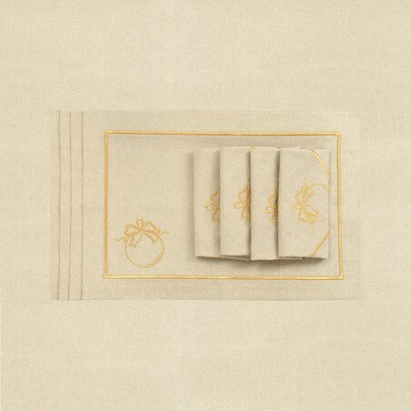 Podkładki Christmas Bauble Joyful Christma Goldenline – komplet 6 szt.