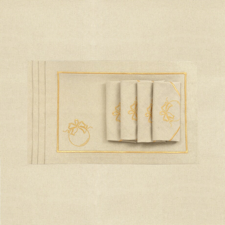 Podkładki Christmas Bauble Joyful Christma Goldenline – komplet 6 szt.