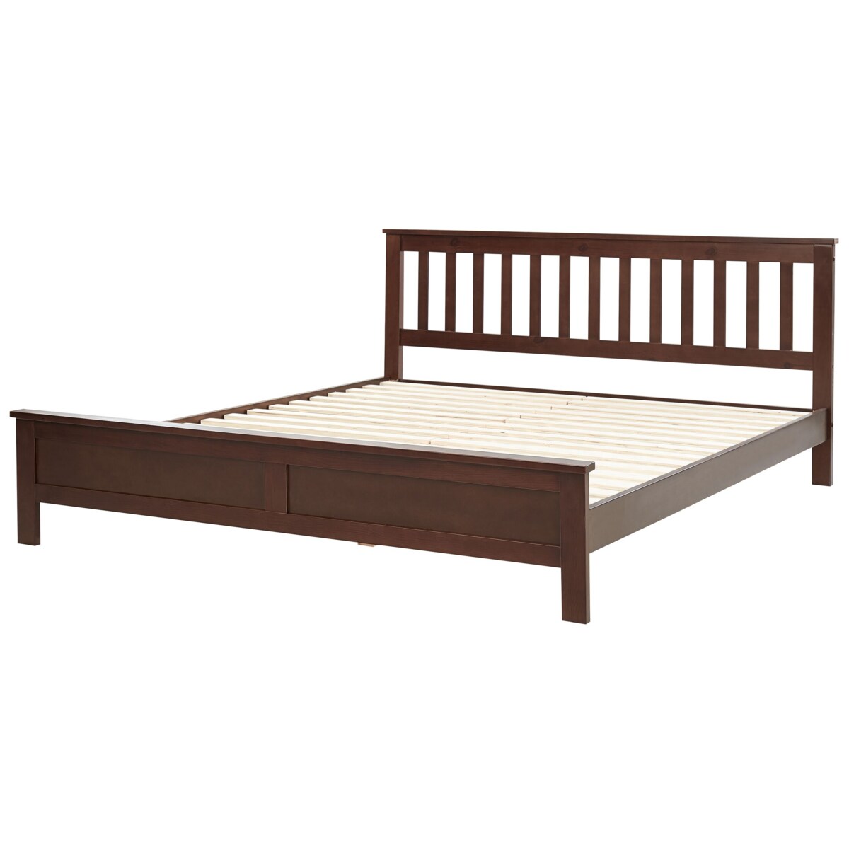 Łóżko drewniane 180 x 200 cm ciemne drewno MAYENNE